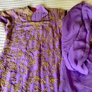 Purple Kurta with Punjabi pajami